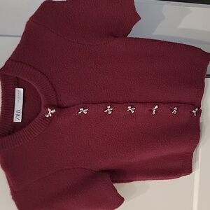 Zara Women's Burgundy Cardigan